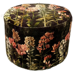 Schattig Poefje/krukje Met Fluwelen Stof Met Bloemenprint. thumbnail 1