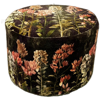 Schattig Poefje/krukje Met Fluwelen Stof Met Bloemenprint.