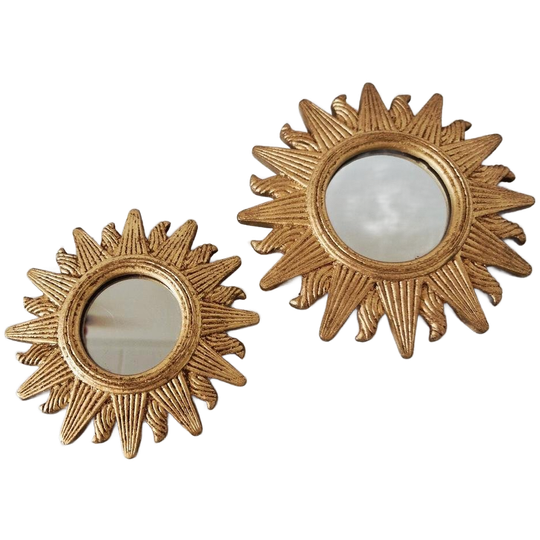 Setvan 2 Retro Zon Spiegels Zonspiegel Retro Gouden Sunburst 1