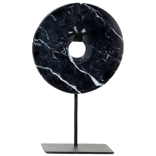 Bazar Bizar | De Marmeren Disc Op Stand - Zwart - M 1