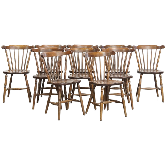 Leuke Set Van 10 Antieke Hollandse Houten Spijlen Stoelen Met Een Mooi Patina 1