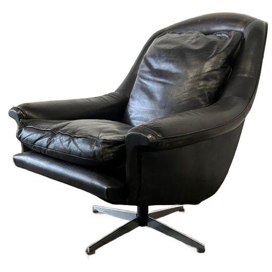 Vintage Lederen Fauteuil / Éénzit / Zetel 1