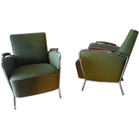 Vintage Design Set 2X Bauhaus Fauteuils En 2 Stoelen