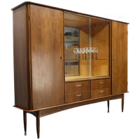Vintage Wandmeubel Met Vitrine