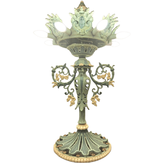 Unieke Victoriaanse Gietijzeren Vloerlamp Art Nouveau Franse Staande Lamp / Kasteel Lamp 1