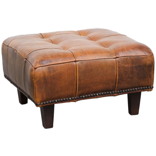 Leuke, Subtiele Hocker Gemaakt Van Schapenleer Met Siernagels 1