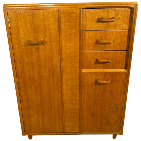 Mid-century Retro Vintage Eiken Compactum Herenkledingkast Van G Plan E. Gomme Ca. 1950-1960 1