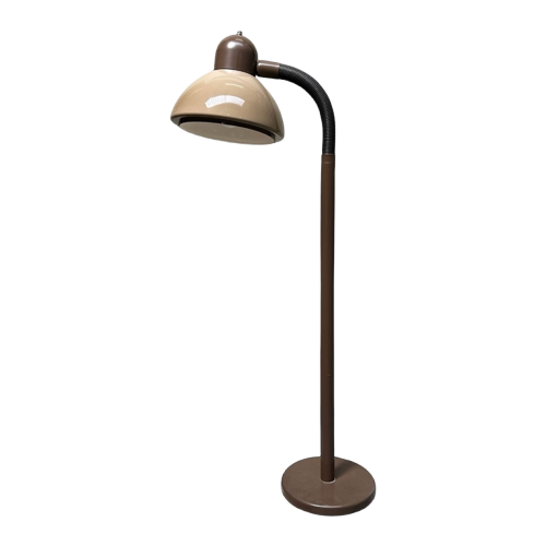 Vintage Herda Vloerlamp Bruin Met Mushroom Kap, Amsterdam Jaren '60/'70