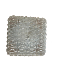 Vintage Plafonnière Vierkant Glas