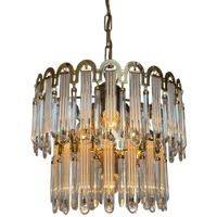 Vintage Kristallen Kroonluchter Hanglamp Murano Pegels