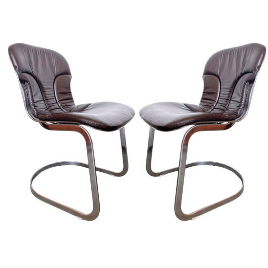 Set Design C2 Stoelen Van Willy Rizzo Voor Cidue Italy 1