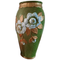 Vintage Landelijke Vaas Met Bloemmotief Uit Zweden
