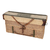 Wwi - German - Provisions Case Made From Wicker With Leather Straps