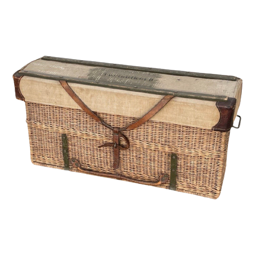 Wwi - German - Provisions Case Made From Wicker With Leather Straps