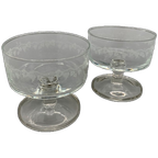 Set Vintage Coupe Glazen Druivenrank 70's 2 Stuks thumbnail 1