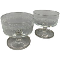 Set Vintage Coupe Glazen Druivenrank 70's 2 Stuks