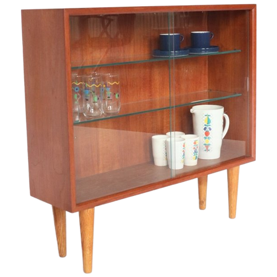 Vintage Boekenkast Teak Vitrinekast Meubel Retro 1
