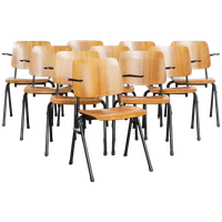 Set Van 10 Vintage Jaren ’60 Dutch Design Marko School/kantine/eetkamerstoelen Met Armleuningen