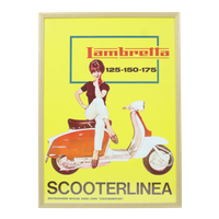 Vintage Reclame Poster Lambretta Scooterlinea Begin Jaren 60 Spanje
