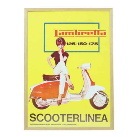 Vintage Reclame Poster Lambretta Scooterlinea Begin Jaren 60 Spanje 1