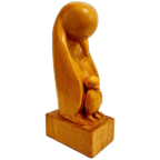 Art Deco Pinguin Beeld Houtsnijwerk thumbnail 1