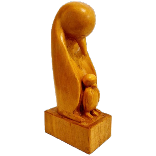 Art Deco Pinguin Beeld Houtsnijwerk 1