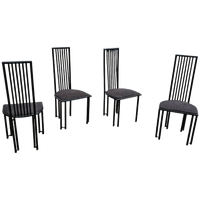 4 X Postmodern Chair / Metal Frame / 1980s