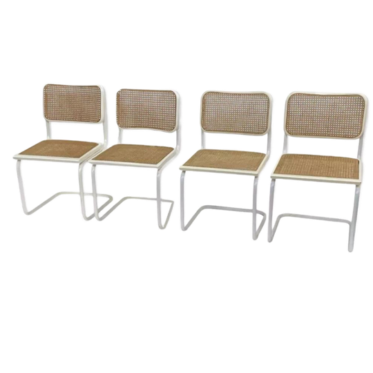 Set Van 4 Cesca Stoelen In Wit Eetkamerstoelen Design 1