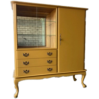 Vintage Antiek Vitrinekast,high-board,dressoir Restyled