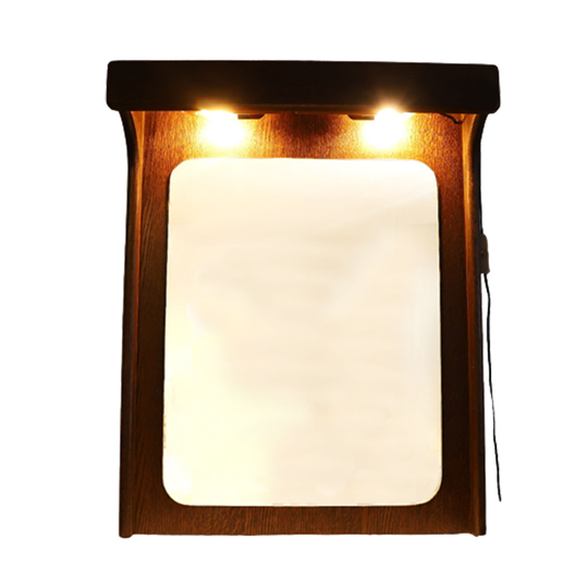 Vintage Grote Houten Spiegel Met Verlichting In Rand. 1