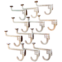 Antiek Messing Art Deco Dubbele Kapstokhaken