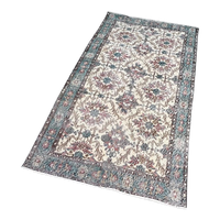 Blauw Vintage Yuruk Vloerkleed 113 X 210 Cm