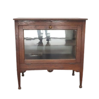 Vintage Thee Kastje Eikenhout Glas