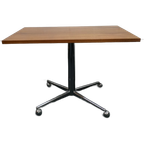 Vintage Jaren 60-70 Verrijdbare Bijzettafel Tv Tafel (Fineer Chroom) thumbnail 1