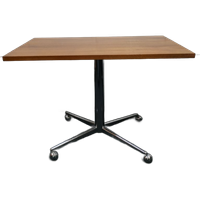 Vintage Jaren 60-70 Verrijdbare Bijzettafel Tv Tafel (Fineer Chroom)