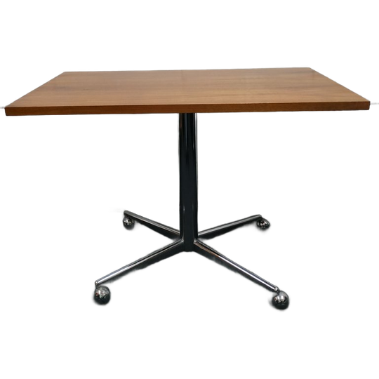 Vintage Jaren 60-70 Verrijdbare Bijzettafel Tv Tafel (fineer Chroom) 1