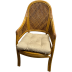 4 Rotan Webbing Bamboo Diner Stoelen , 1980s thumbnail 1