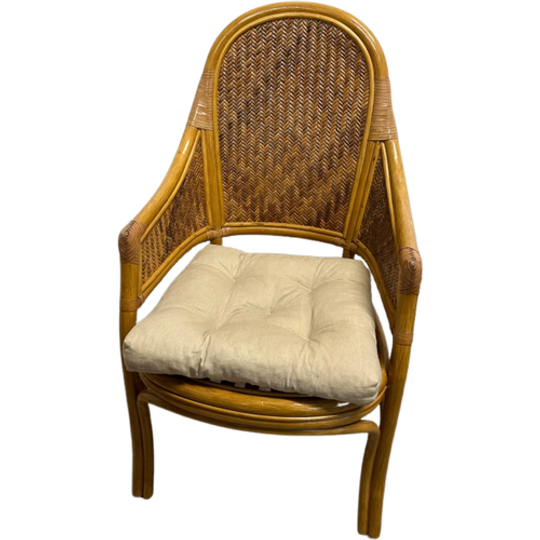 4 Rotan Webbing Bamboo Diner Stoelen , 1980s 1