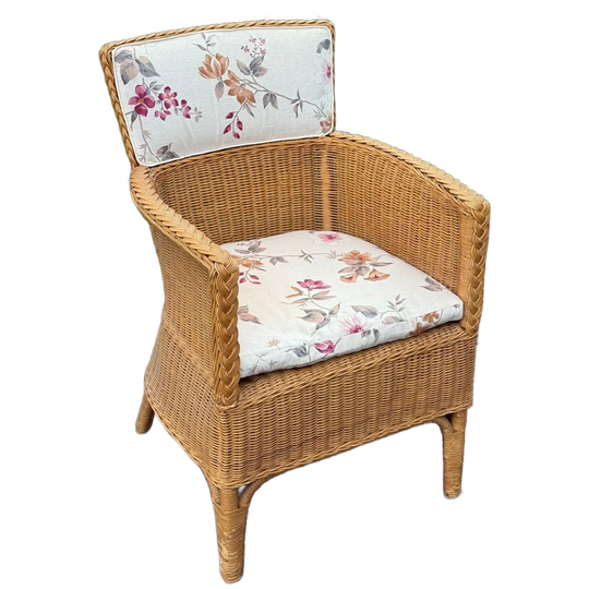 Rattan Armchair With Floral Cushions 1