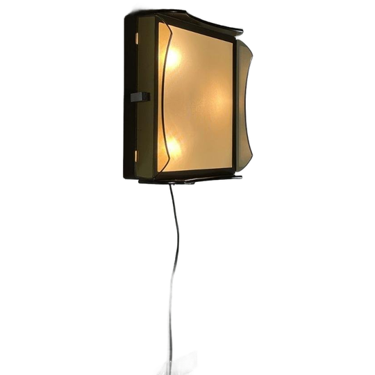 Vintage Italiaans Gerookt Glas Plafondlamp / Wandlamp 1