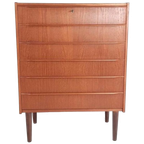 Vintage Teak Houten Ladenkast Deens 6 Lades Chest Of Drawers thumbnail 1