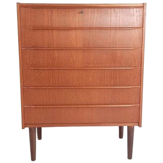 Vintage Teak Houten Ladenkast Deens 6 Lades Chest Of Drawers 1