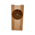 Vintage Desk Or Wall Mounted Clock - Brown Acrylic - 1970’S - Working On Battery thumbnail 1