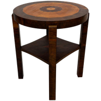 Art Deco Eiken Bijzettafel Ingelegd Blad Design Coromandel