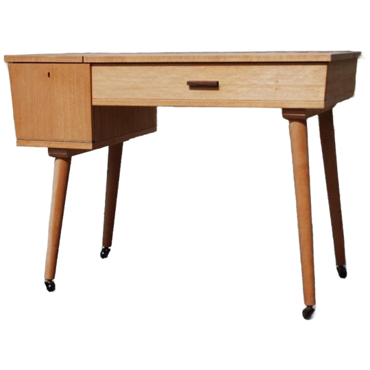Vintage Bureau Met Klep En Lade 1