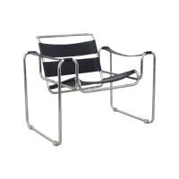 Vintage Buisframe Fauteuil Leer & Chrome