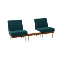 Set Van 2 Fauteuils En Salontafel / Modulaire Bank Gemaakt In De Jaren '60