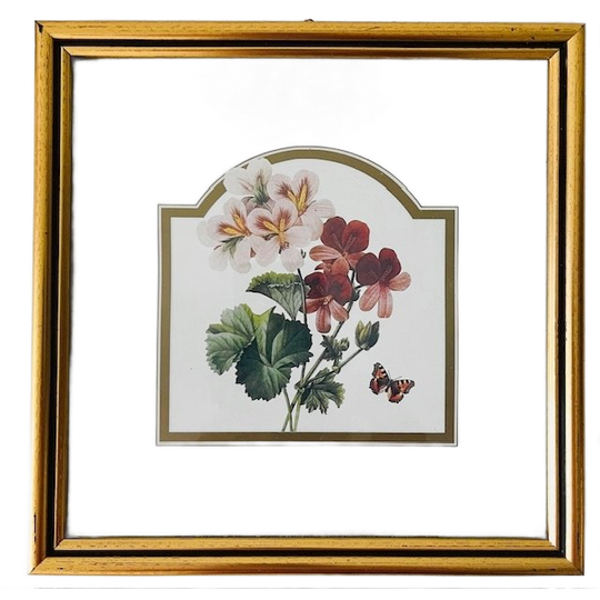 Vintage Schilderijtjes Set Roze Bloemen 1