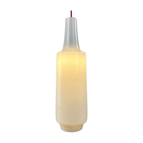 White Glass Pendant Light Napoli Xl By Aloys Gangkofner For Peill And Putzler, 1950