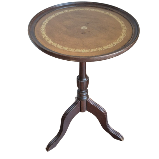 Wijntafel - Bijzettafel - Klassiek - Hout - Leder 1